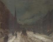 Robert Henri Street Scene with Snow oil